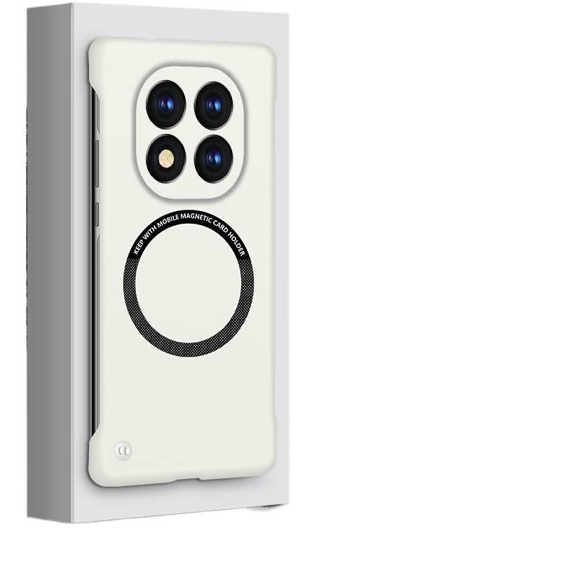 LS غطاء MagSafe بPC لـ Redmi Note 13 Pro مع مقاوم للصدمات وحماية من السقوط مع مقاوم للصدمات مع مغناطيس قوي مع تصميم بدون إطار باللون برتقالي مغناطيسي باللون الأحمر - Image 2