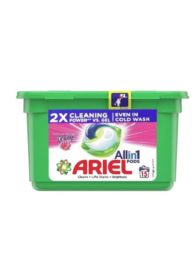 Ariel Allin1 Liquid Detergent PODS with Downy, 15 Pods