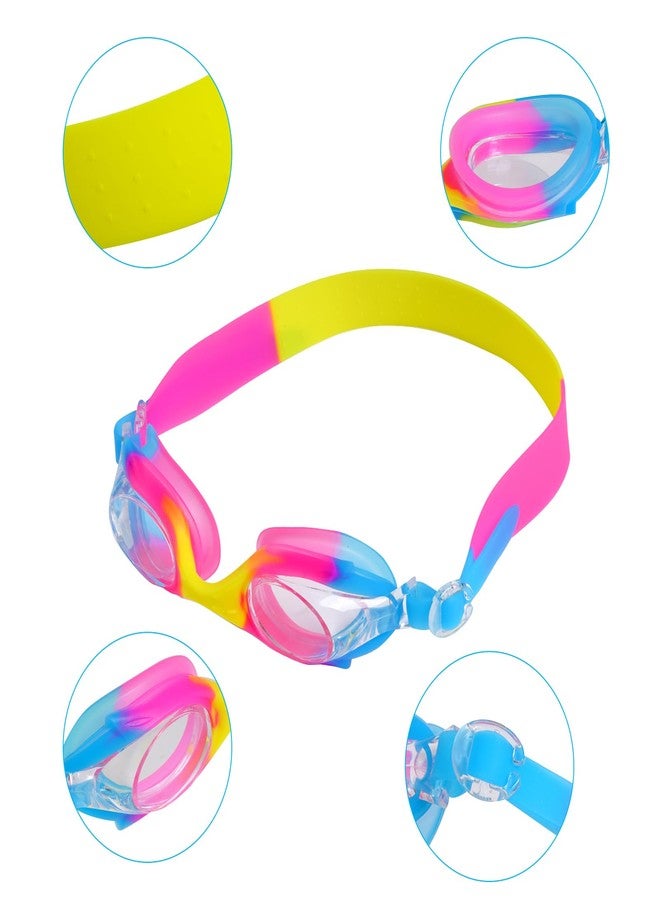 Tayfremn 3 Pieces Kids Swim Cap for Boys Girls Silicone Swimming Cap for Short Hair with Swimming Goggles and Nose Clip Pink Unisex Waterproof Bathing Caps for Age 3-15 Children Boys Girls(Pink) - Image 4