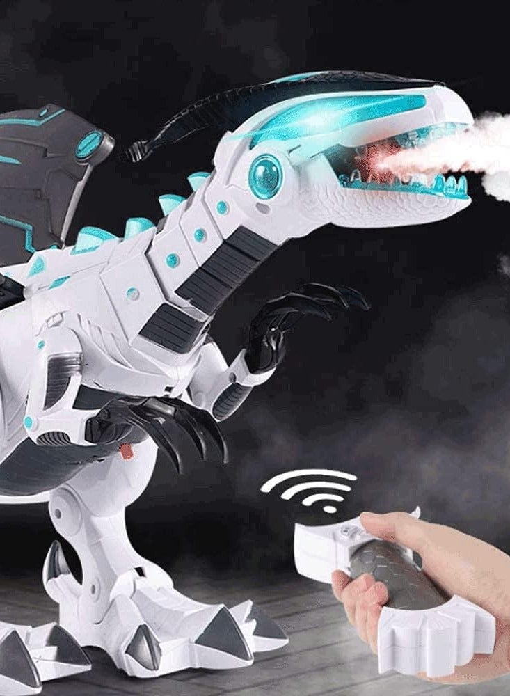 Gerenic Dinosaur RC Toy, Remote Control Animal Robot with Mist Spray, Electric Dinosaurs Toys, Walking Colorful Lights Mouth Spray Wings Tail Swing RC Robot, for Boys and Girls - Image 4