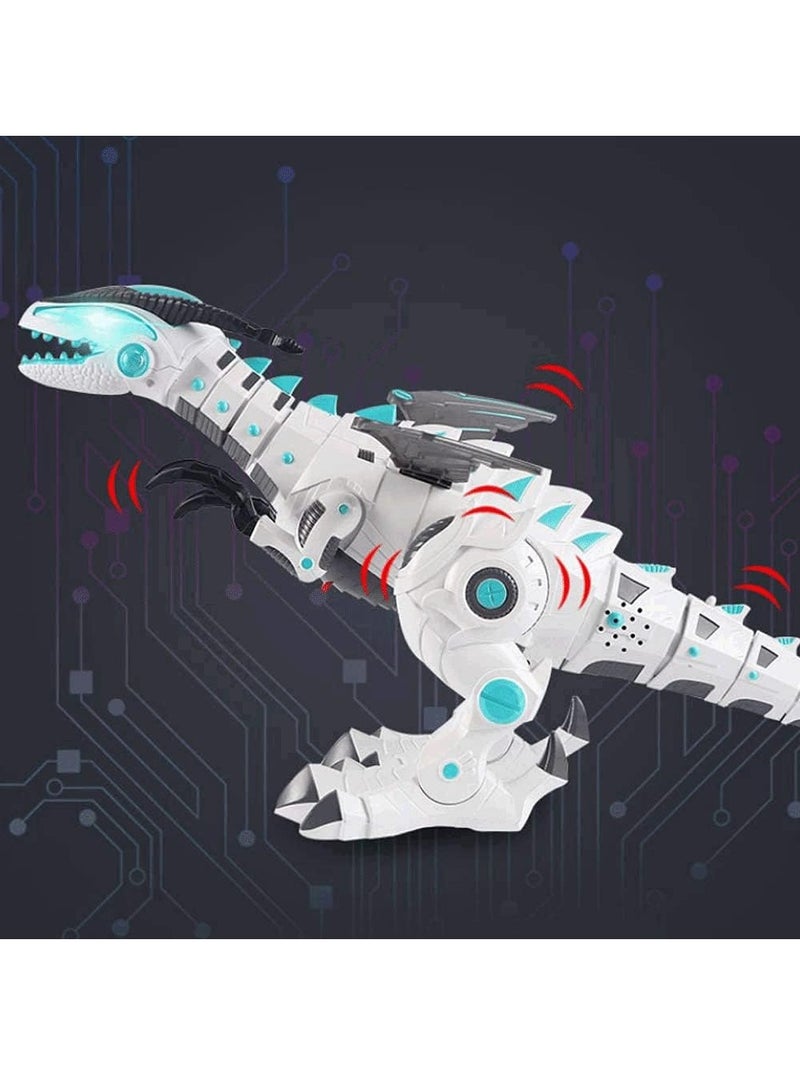 Gerenic Dinosaur RC Toy, Remote Control Animal Robot with Mist Spray, Electric Dinosaurs Toys, Walking Colorful Lights Mouth Spray Wings Tail Swing RC Robot, for Boys and Girls - Image 3
