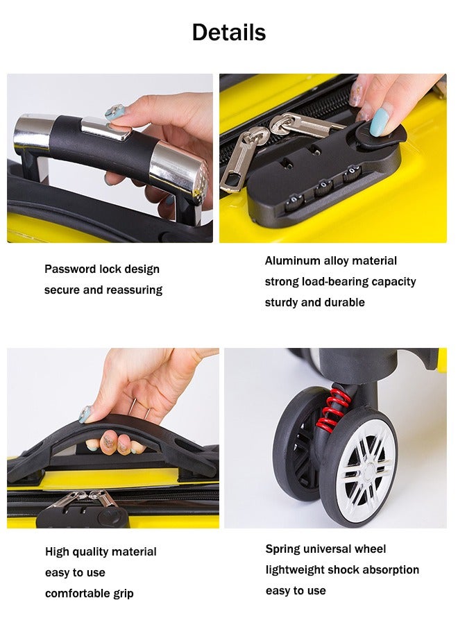 عربة أطفال حالة الكرتون حقيبة 20 بوصة طفل محمول المتداول حقيبة الفتيان والفتيات السفر العربة حالة ( مربع أبيض ) - Image 4