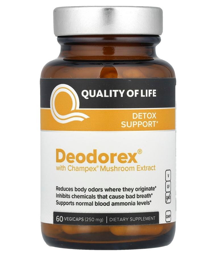 Quality of Life Deodorex® with Champex® Mushroom Extract 60 Vegicaps (250 mg per Capsule)