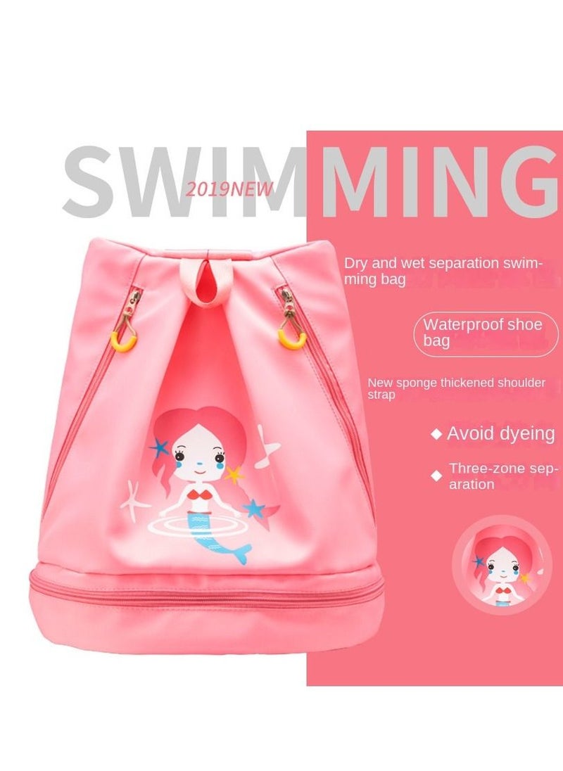 Generic - Children's Dry and Wet Separation Swimming Bag Portable Drawstring Backpack Waterproof Gym Sports Pool Beach Gear Bag - Image 1