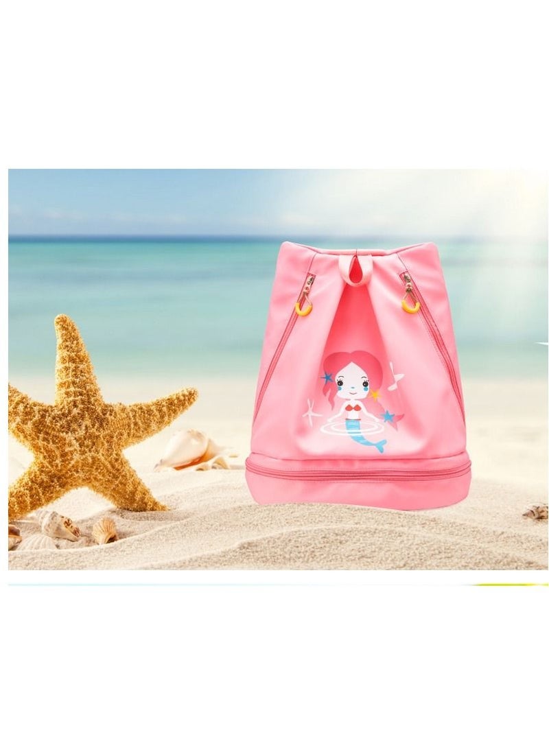 Generic - Children's Dry and Wet Separation Swimming Bag Portable Drawstring Backpack Waterproof Gym Sports Pool Beach Gear Bag - Image 1