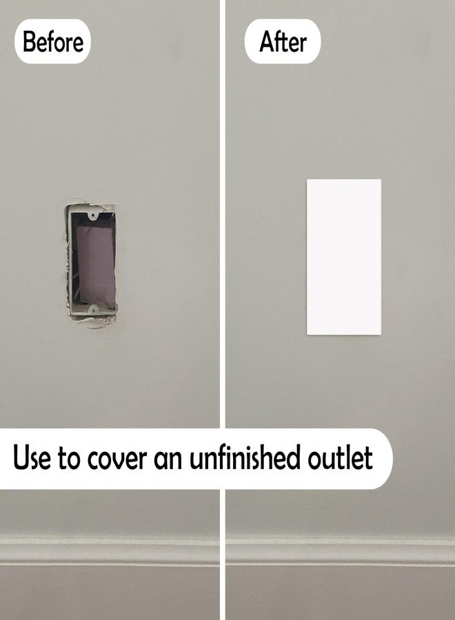 Rubber Bond Self-Adhesive Rubber Wall Outlet Cover Plate 5 Pack - Easy to Apply Peel & Stick Drywall Hole Patch - 5x3 Inch Screwless Wall Plate Cover - Rubber Wall Hole Cover (White New, 5x3 Inch) - Image 2