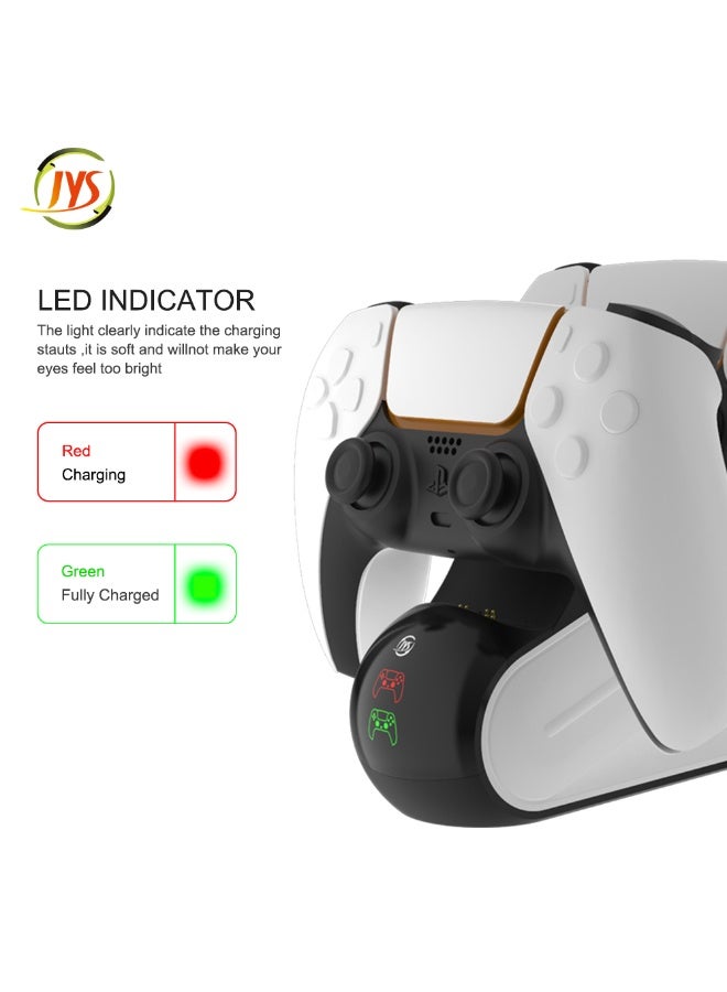 JYS High-Speed PS5 Controller Charging Station, Fast DualSense Charger Dock with LED Indicators, Enhanced Playstation 5 Charging Stand, White - Image 5