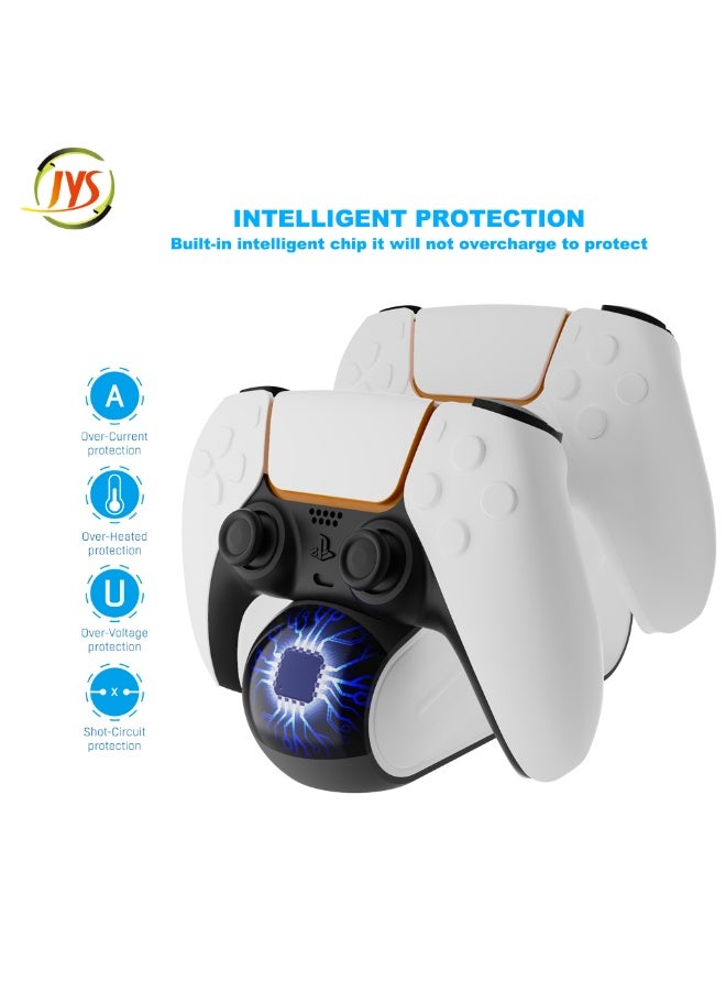 JYS High-Speed PS5 Controller Charging Station, Fast DualSense Charger Dock with LED Indicators, Enhanced Playstation 5 Charging Stand, White - Image 3