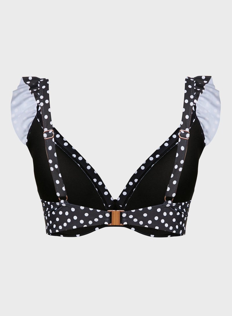 Ivory Rose Frill Front Moulded Bikini Top - Image 2