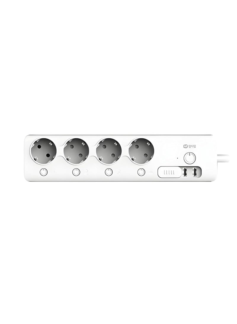 Generic MTTL-W01 Smart Power Strip – Wi-Fi Enabled, 4 EU Outlets + 2 USB Ports, 220V, 60Hz – Remote & Voice Control, Overload Protection – White  - Image 3