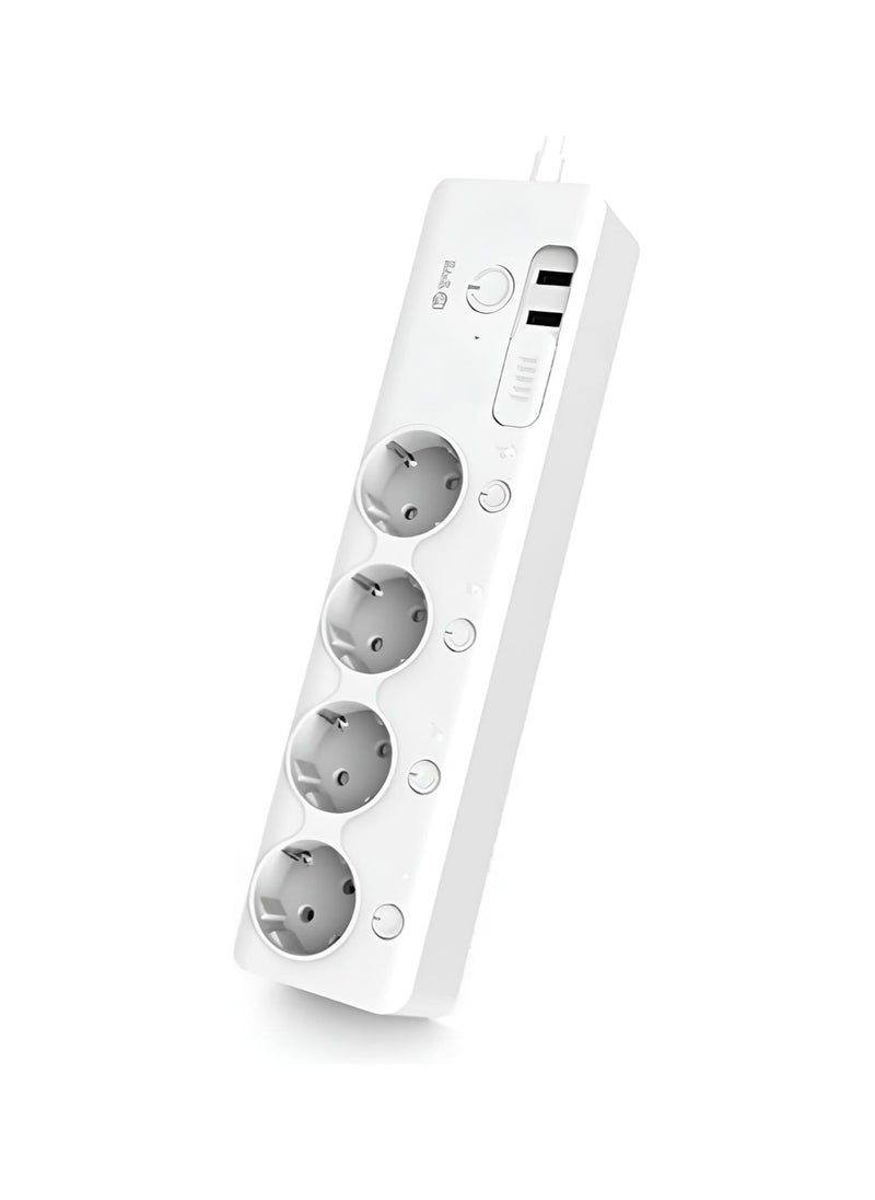 Generic MTTL-W01 Smart Power Strip – Wi-Fi Enabled, 4 EU Outlets + 2 USB Ports, 220V, 60Hz – Remote & Voice Control, Overload Protection – White  - Image 1