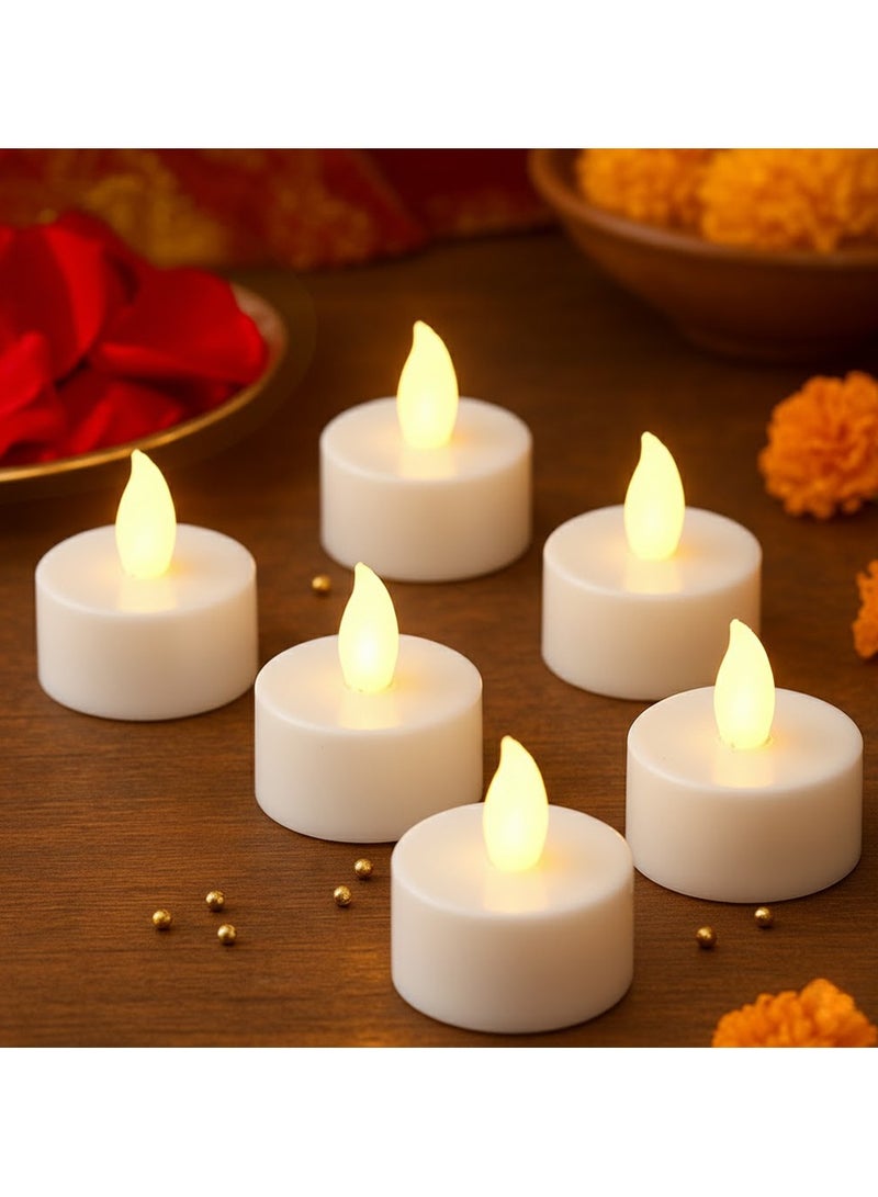 ZAYO LED Tealight Candles Battery Operated Flameless Tea Light Candles for  Home & Table Decoration, Diwali, Festival & Wedding Party Decor Lights - 6 Pieces Pack - Image 2