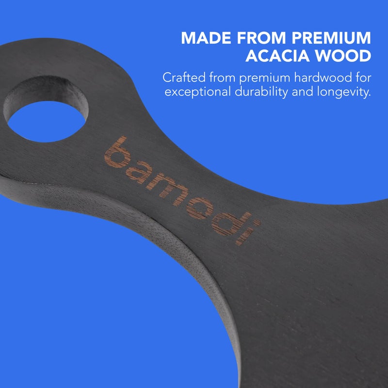 Bamodi | Extra Long Acacia Wood Cutting Board with Round Handle - Versatile Charcuterie and Cheese Board - Durable Wooden Chopping Board - Elegant Black Design for Modern Kitchens - 23.6''L x 8''W - Image 5