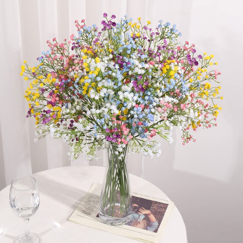 DEEMEI 15 PCS Babys Breath Artificial Flowers Fake Babys Breath Flowers Artificial Bulk Gypsophila Bouquets Real Touch Faux Flowers for Wedding Floral Arrangement Party Home Decoration - Image 5