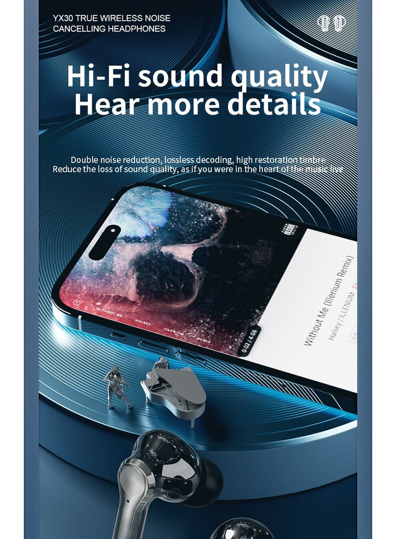 PAXA-YX30 Smart Wireless Bluetooth Headphones-Black - Image 5