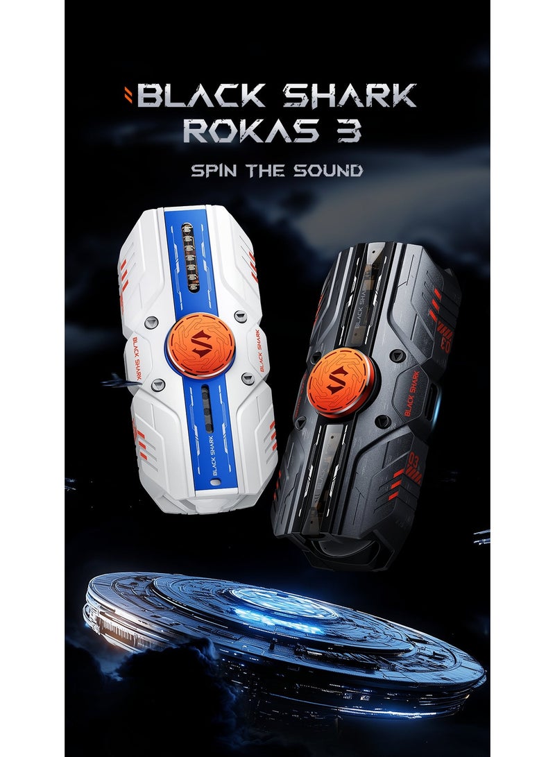 بلاك شارك سماعات بلاك شارك Rokas 3 اللاسلكية للألعاب - تصميم علبة "فيدجيت سبينر"، تأثيرات إضاءة RGB، مشغل ديناميكي 13 مم، صوت HiFi ستيريو، تأخير منخفض للغاية، بطارية تدوم 24 ساعة - Image 2