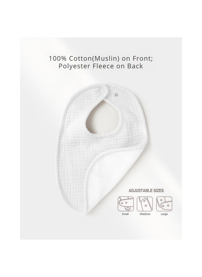 Konssy Muslin Baby Bibs For Boys Girls 6 Pack 100% Cotton Baby Bib For Drooling And Teething Absorbent And Adjustable Bandana Drool Bibs For Newborn  - Image 5