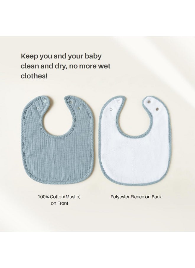 Konssy Muslin Baby Bibs For Boys Girls 6 Pack 100% Cotton Baby Bib For Drooling And Teething Absorbent And Adjustable Bandana Drool Bibs For Newborn  - Image 3