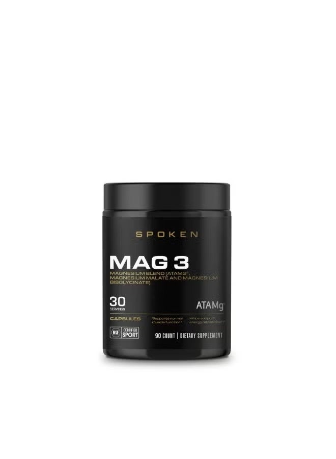 Spoken Mag 3 90 Capsules (30 Servings) – Triple Magnesium Complex for Muscle Function, Recovery & Relaxation - Image 2