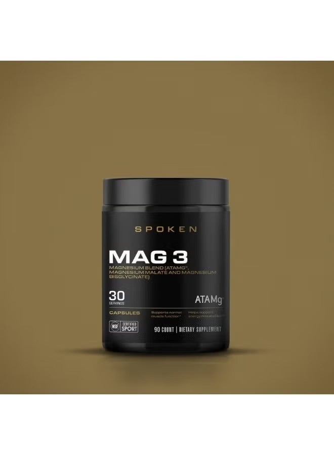 Spoken Mag 3 90 Capsules (30 Servings) – Triple Magnesium Complex for Muscle Function, Recovery & Relaxation - Image 3