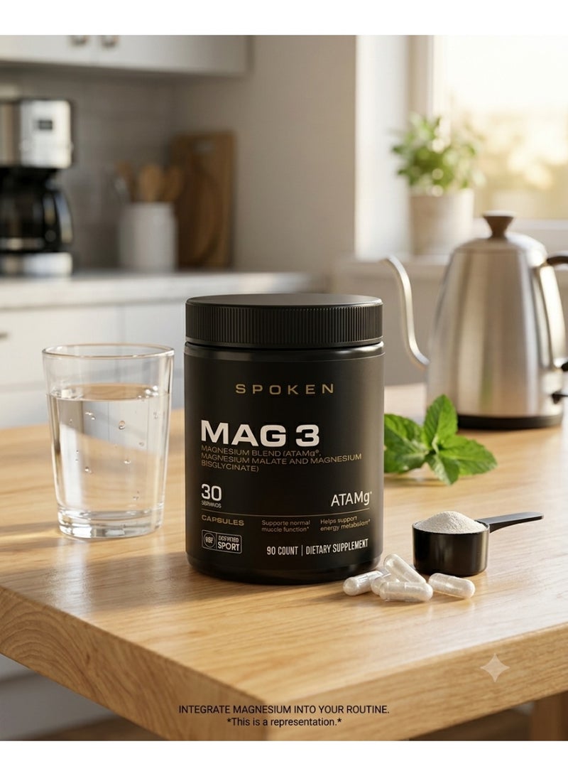 Spoken Mag 3 90 Capsules (30 Servings) – Triple Magnesium Complex for Muscle Function, Recovery & Relaxation - Image 5