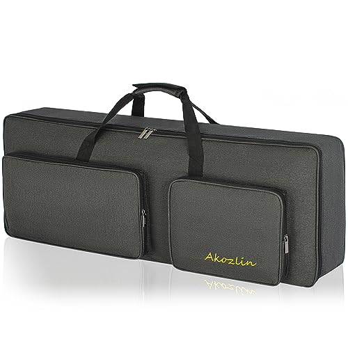 AKOZLIN 54-Key Padded Keyboard Gig Bag Portable Electric Piano Keyboard Case Foldable Bag For 54 Key Keyboard L37 x W5.3 x H14.5 - Image 1