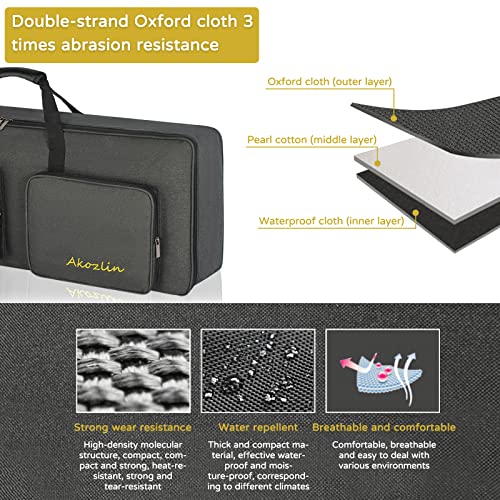 AKOZLIN 54-Key Padded Keyboard Gig Bag Portable Electric Piano Keyboard Case Foldable Bag For 54 Key Keyboard L37 x W5.3 x H14.5 - Image 4