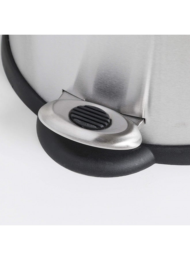 Honey Can Do Honey-Can-Do TRS-01448 Oval Stainless Steel Step Can, 5-Liter,grey , Silver  - Image 2