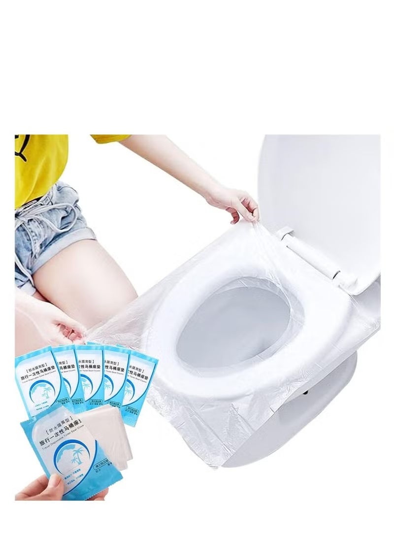 Sunspire 50 Piece Disposable Toilet Cover Set, Individually Wrapped (Transparent)  - Image 2