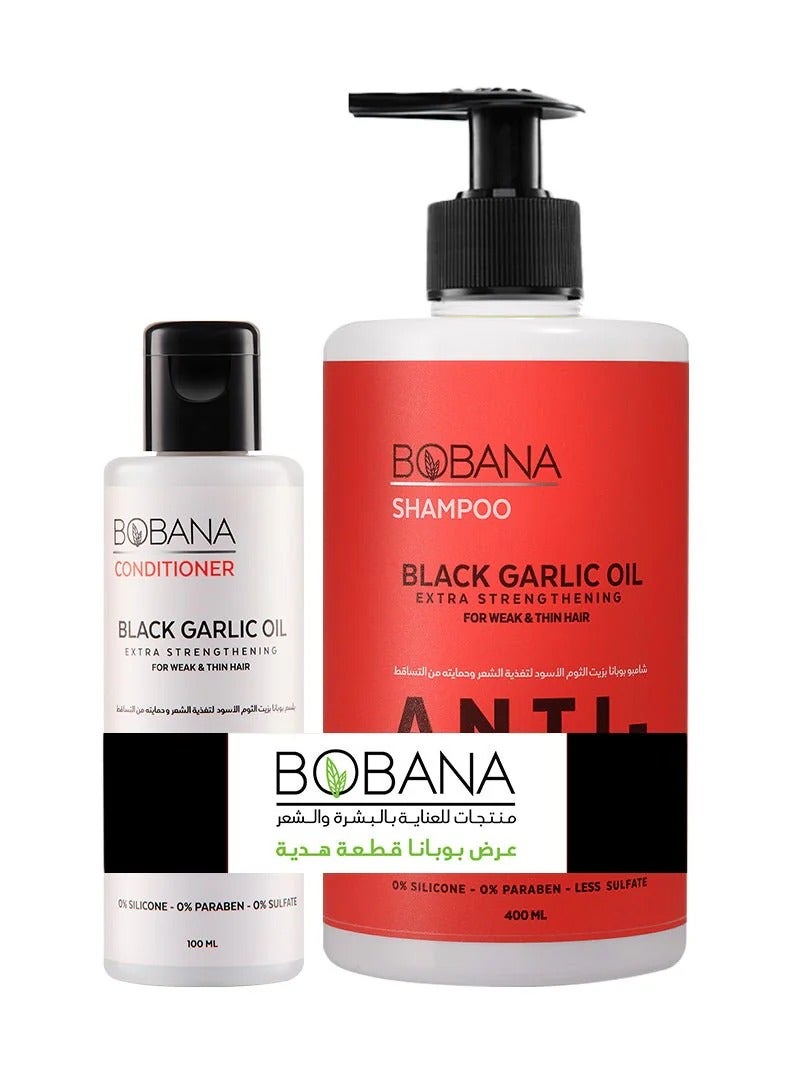 Bobana Shampoo Black Garlic 400 ML + Gift Conditioner Black Garlic Oil 100 ML