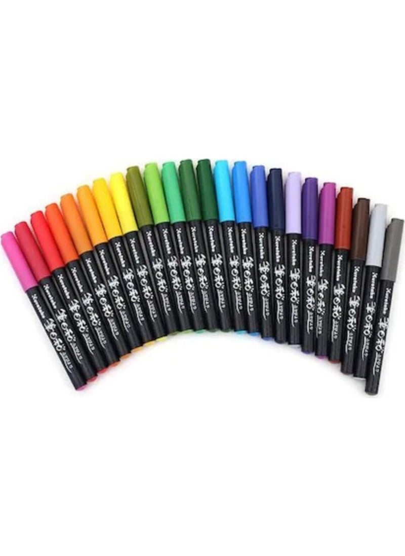 Zig Fudebiyori Brush Pen Brush Tip Pen Set 18 Colors  - Image 1