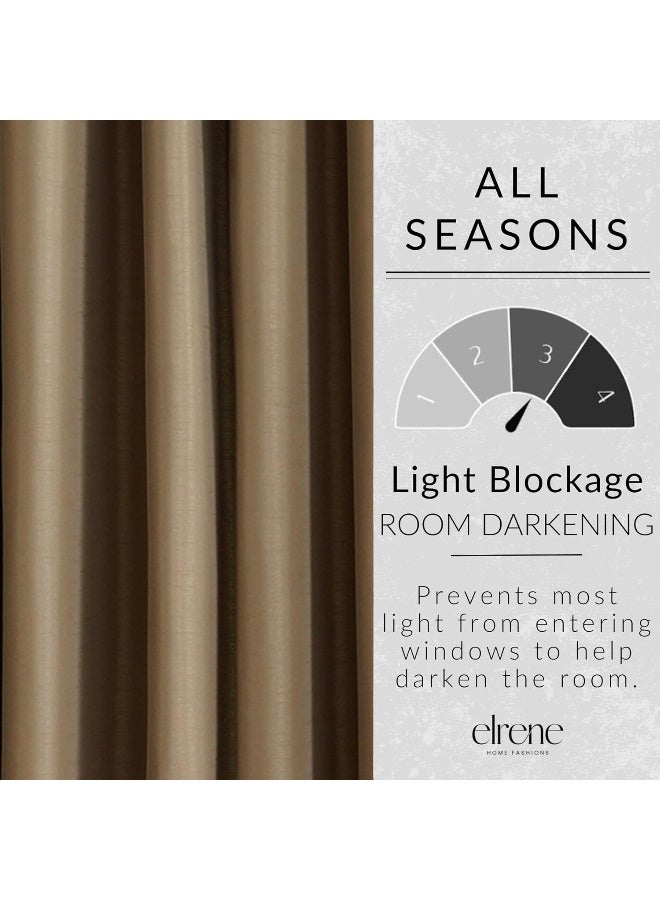 Elrene Home Fashions All Seasons Energy Efficient Room Darkening Rod Pocket Window Panel 52 x 84 1 Antique Gold - Image 4