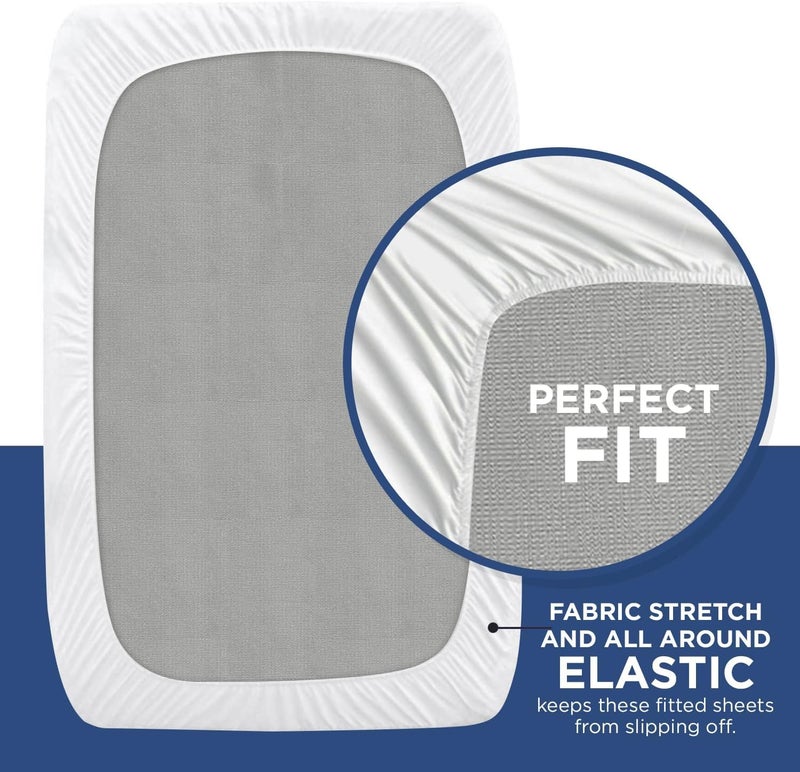SHOPBEDDING 2 Pack Fitted Hospital Bed Sheets - Cotton Rich Soft Knitted Jersey Sheet 36  x 84  x 12  - Image 2