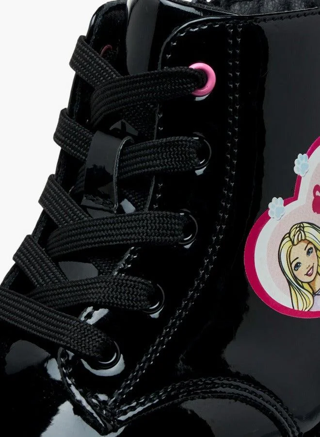 Barbie Printed Ankle Boots with Zip Closure