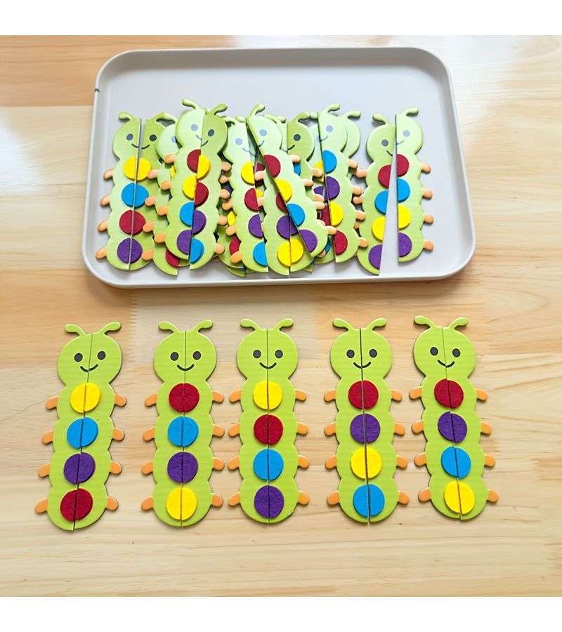 Pairing Caterpillar Toys Mathematical Gift Kindergarten Puzzle Cognitive Training Fine Motor Skills Color Matching - Image 4