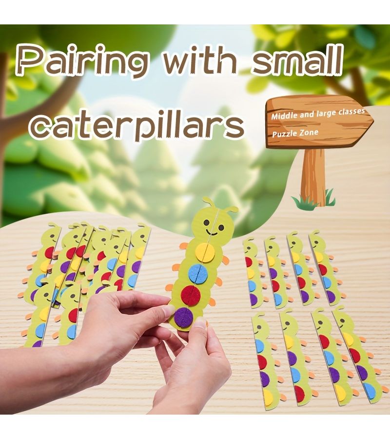 Pairing Caterpillar Toys Mathematical Gift Kindergarten Puzzle Cognitive Training Fine Motor Skills Color Matching - Image 3