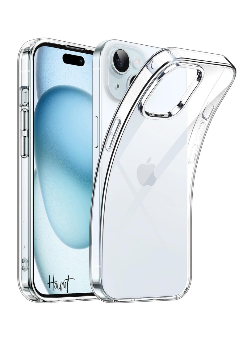 Houmt - iPhone 15 Plus Cover 6.7 Inch Soft Slim Transparent TPU Silicone Yellowing Resistant Thin Protective Phone Case for Apple iPhone 15 Plus - Image 1