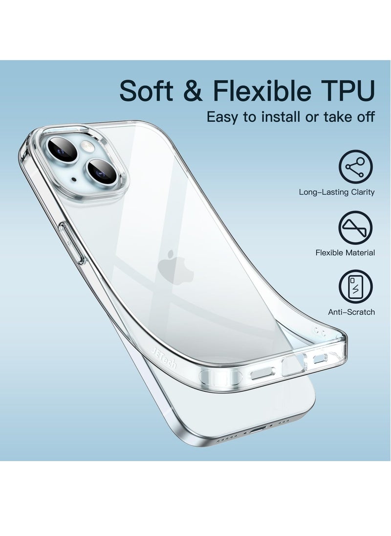 Houmt - iPhone 15 Plus Cover 6.7 Inch Soft Slim Transparent TPU Silicone Yellowing Resistant Thin Protective Phone Case for Apple iPhone 15 Plus - Image 1