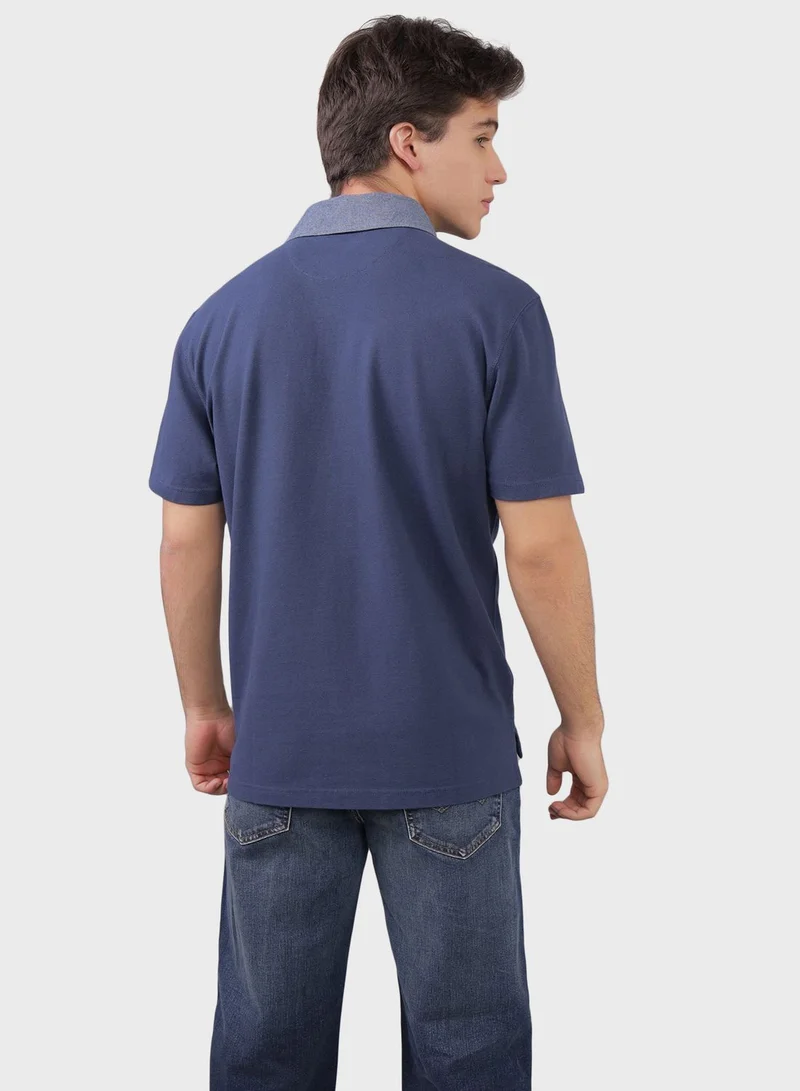 American Eagle Embroidered Logo Half Sleeve Polo Shirt