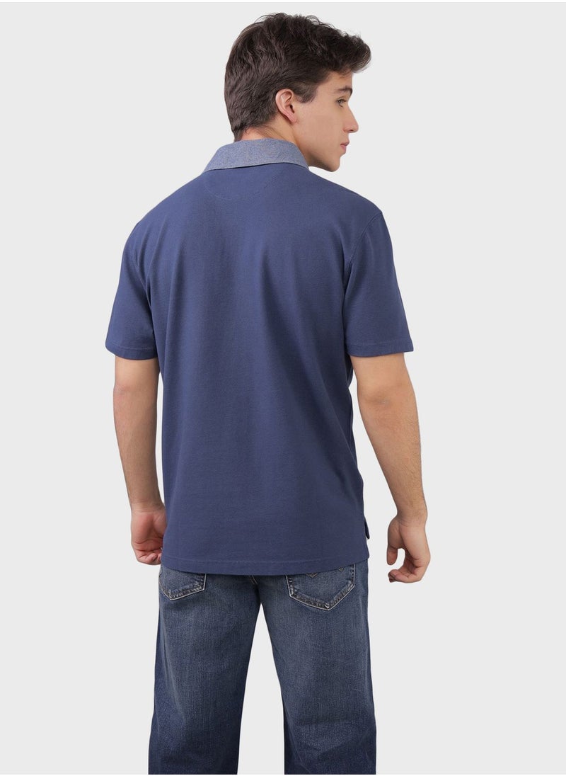 American Eagle - Embroidered Logo Half Sleeve Polo Shirt - Image 1