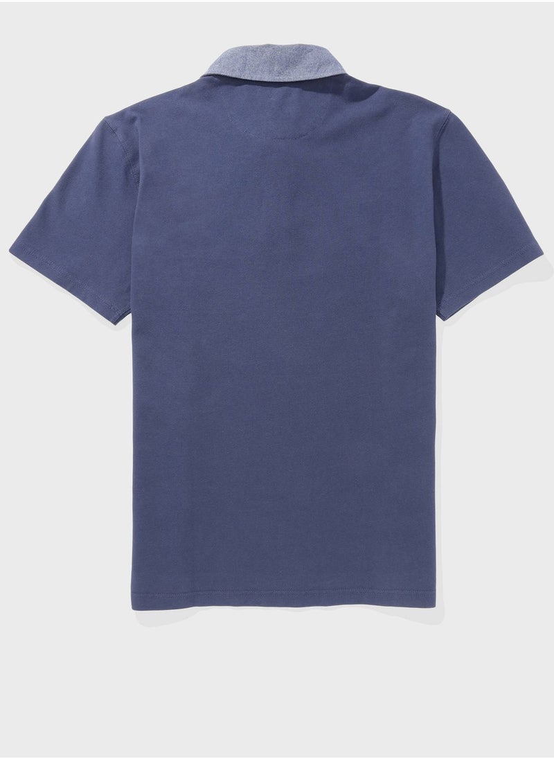American Eagle - Embroidered Logo Half Sleeve Polo Shirt - Image 1