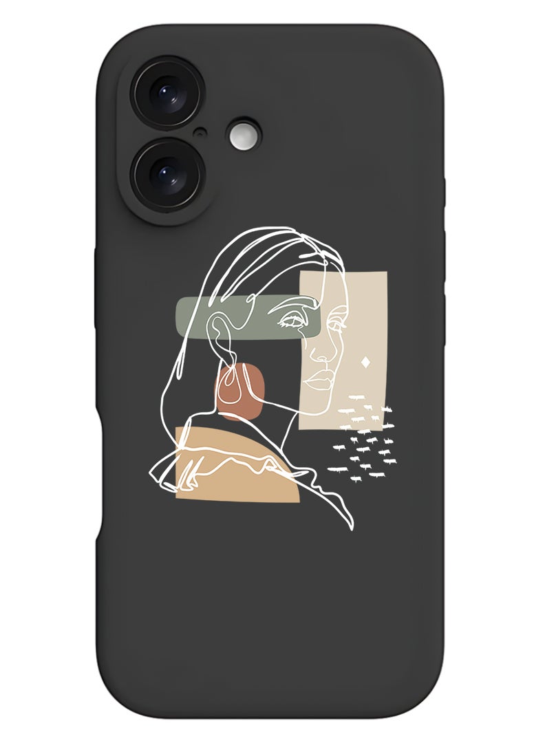 Theodor Protective Slim Fit Case Liquid Silicone Cover with Full Body Protection Anti-Scratch Shockproof Case For Apple iPhone 17 (Black) Women - White - Image 1