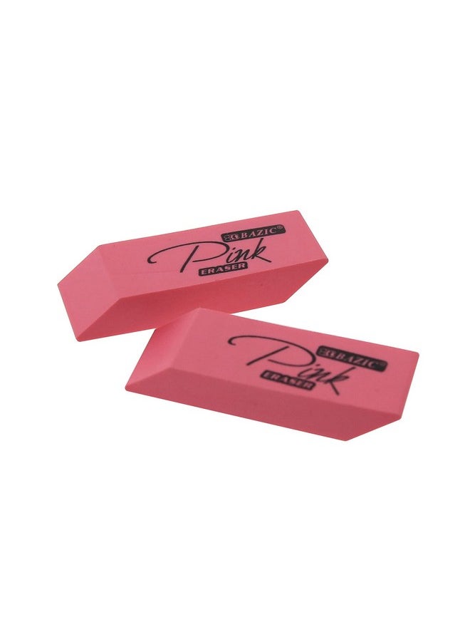 Bazic Products Bazic Pink Eraser Latex Free Bevel Erasers Large Size Block Erasers For Art Drawing School Office Kids Teachers (4 Pack) 2Packs  - Image 3