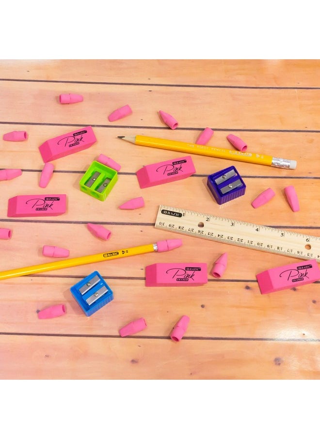 Bazic Products Bazic Pink Eraser Latex Free Bevel Erasers Large Size Block Erasers For Art Drawing School Office Kids Teachers (4 Pack) 2Packs  - Image 4