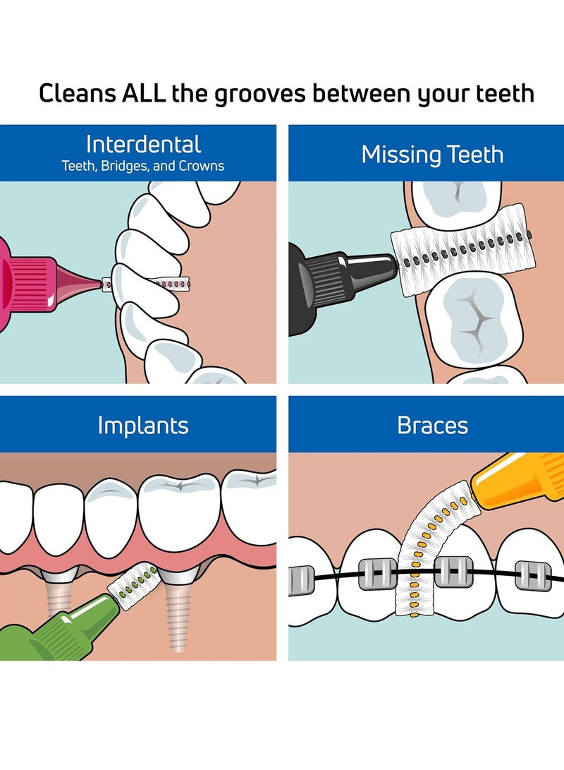 TEPE Interdental Brush Original, Soft Dental Brush for Teeth Cleaning, Pack of 6, 0.5 mm, Extra-Small/Small Gaps, Red, Size 2 - Image 3