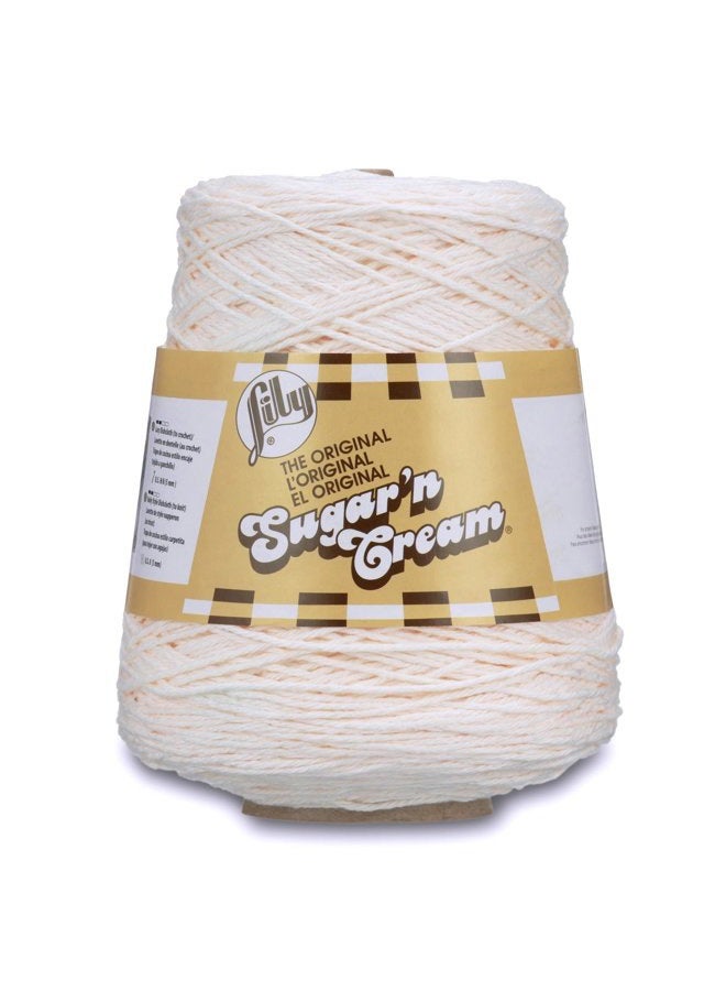 Lily خيوط قطن سكر وكريمة، 14 أونصة، إكرu ناعم، 1 مخروط - Image 1
