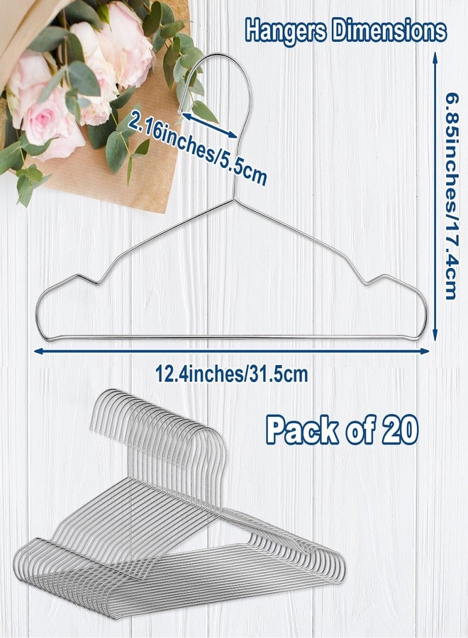 LifHap 20 Pack Silver Stainless Steel Kids Hangers, Space-Saving Non-Slip, Perfect for Baby, Toddler & Kids' Clothes - Image 3