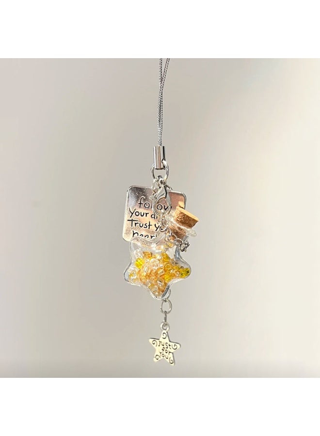NIBEMINENT Phone Charm/ Chain Strap for Women Girls, Star Wish Bottle Cell Phone Case Lanyard Wrist Strap 