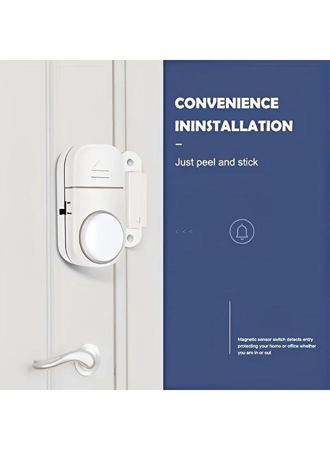 White Wireless Window Door Security Alarm System with Magnetic Sensor Motion Detector - Image 3