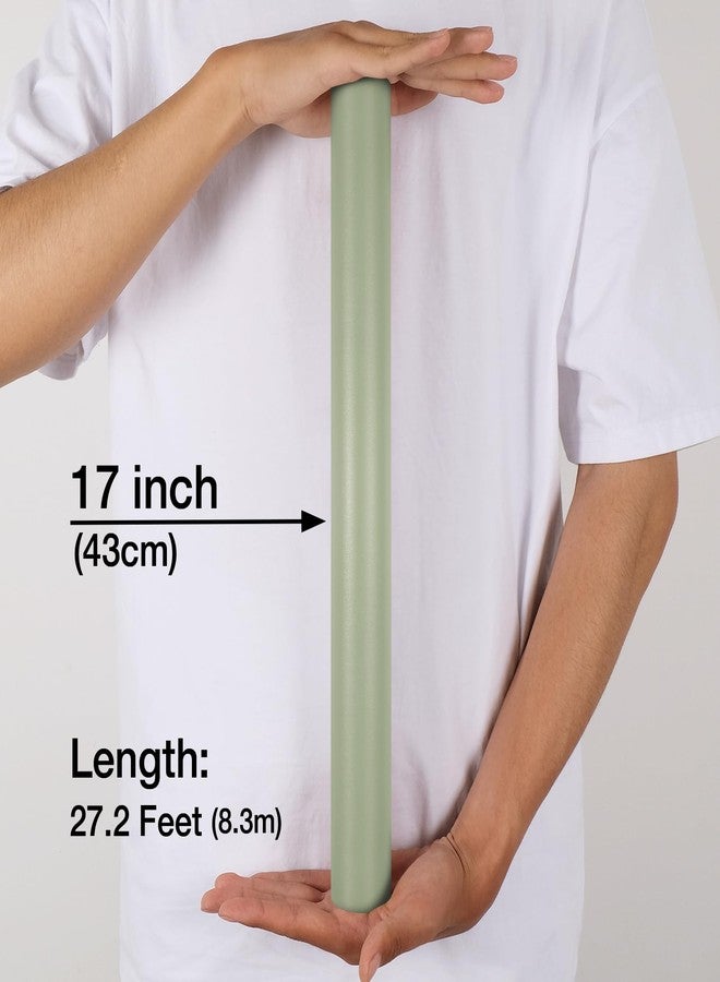 Aimyoo Sage Green Matte Wrapping Paper, 17 Inches X 27.2 Feet (38.5 sq.ft.) Solid Color Pearly-Lustre Paper Roll for Christmas Birthday Baby Shower Wedding Gift Wrap - Image 2
